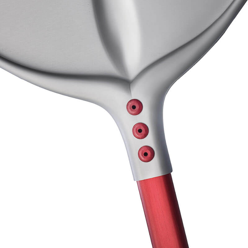 Pá Cerutti Inox GF TULIP 60° quadrado perfurado anodizada duro 36 cm cabo cinza 120cm