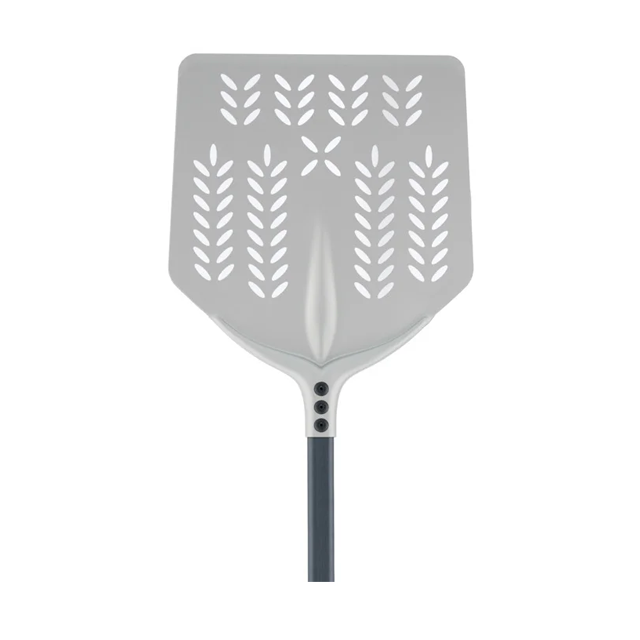 Pá Cerutti Inox GF TULIP 60° quadrado perfurado anodizada duro 36 cm cabo cinza 120cm