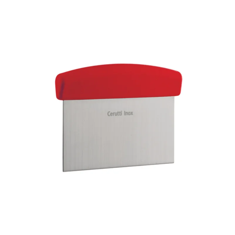 Espátula Cerutti Inox de aço inoxidável com cabo de plástico vermelho